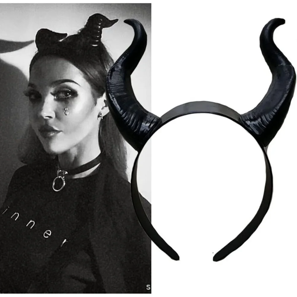 Gothic Maleficent Horns Headband Costume Accessory for Halloween and Cosplay